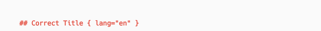 Correct Title Syntax - Light
