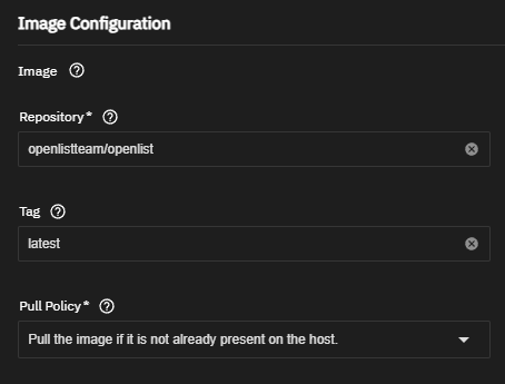 Image Configuration